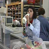 Counter Girl Tastes Food